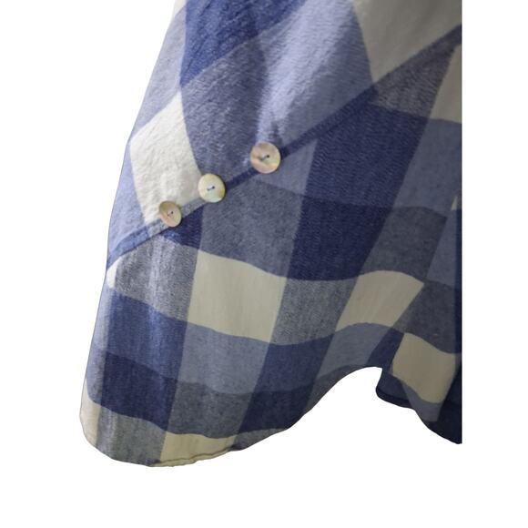 Ali Miles Asymmetrical Linen Boho Country Chic Gingham Women's size 2X Fliwy Top - Picture 5 of 12